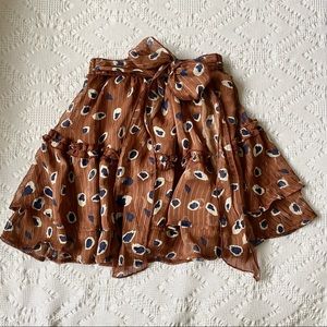 PRINCESS POLLY Flowy Leopard Print Mini Skirt, Size 0